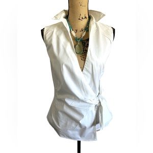 New York and Company sexy asymmetric white top